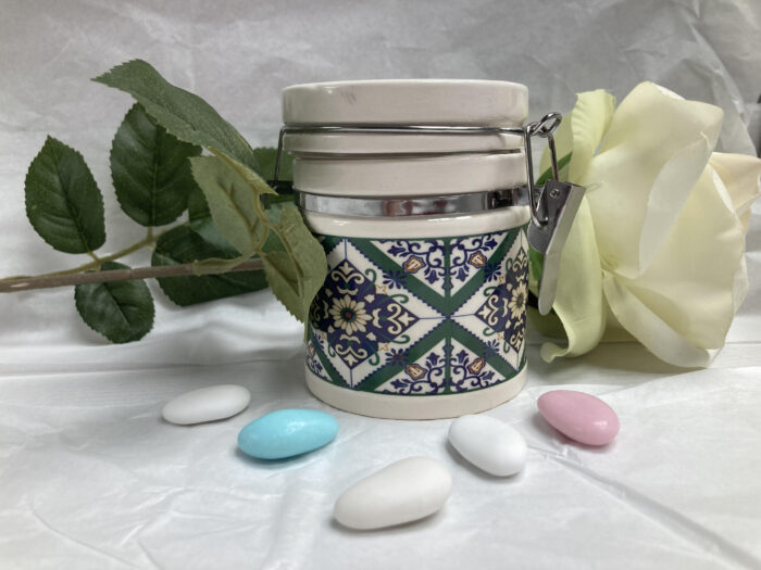 Bomboniera in ceramica: barattolo 10 cm - immagine 2