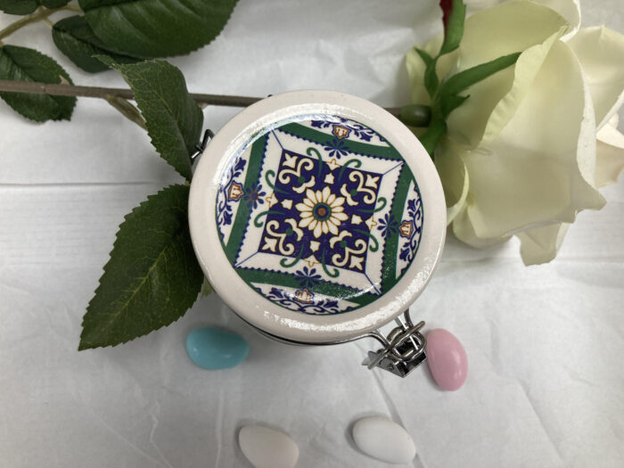 Bomboniera in ceramica: barattolo 10 cm - immagine 3