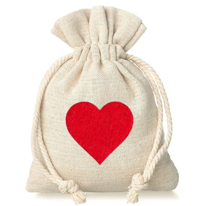 Sacchetto con cuore rosso: 9x12 cm - immagine 4