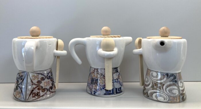 Bomboniera in ceramica con tappo in legno: Zuccheriera Moka maiolica - immagine 5