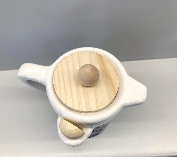 Bomboniera in ceramica con tappo in legno: Zuccheriera Moka maiolica - immagine 7