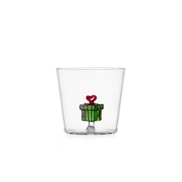 Set 2 bicchieri con pacco regalo verde