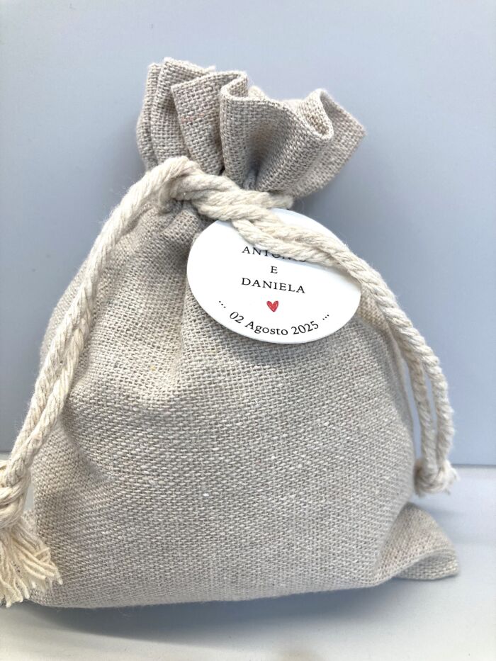 Sacchetto Lino e cotone: 12x15 cm - immagine 3