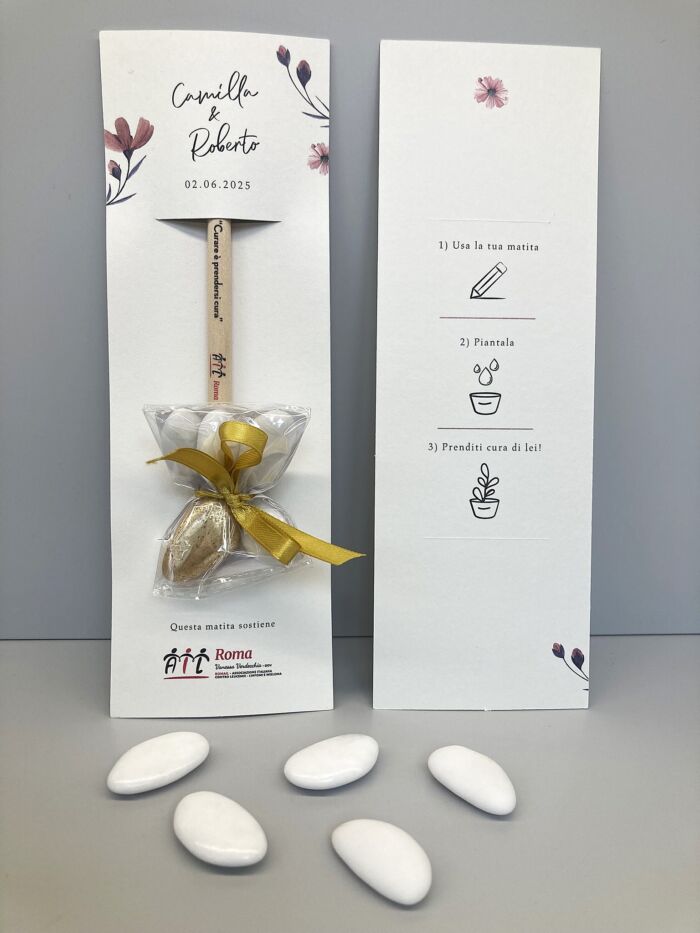 Matita con semi: fiore rosa