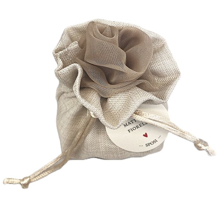 Sacchetto con rosa tortora - immagine 6