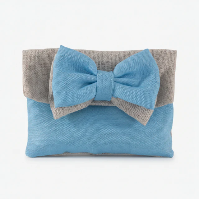 Sacchetto con fiocco azzurro: 10x8 cm
