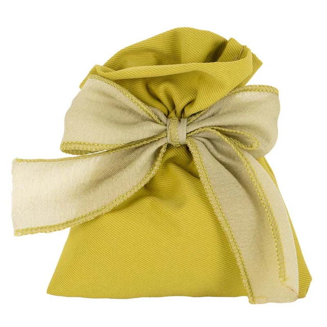 Sacchetto verde salvia con fiocco: 10x12 cm